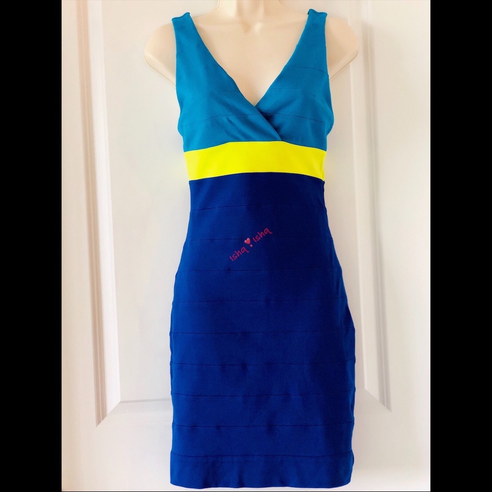 Express Color Block Bandage Bodycon Dress XS